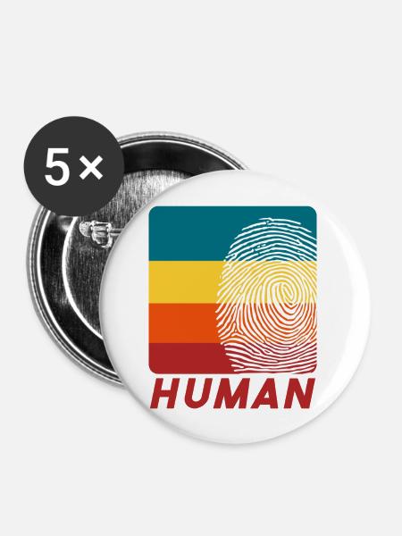 Human Fingerprint - Buttons groß 56 mm (5er Pack) - Weiß