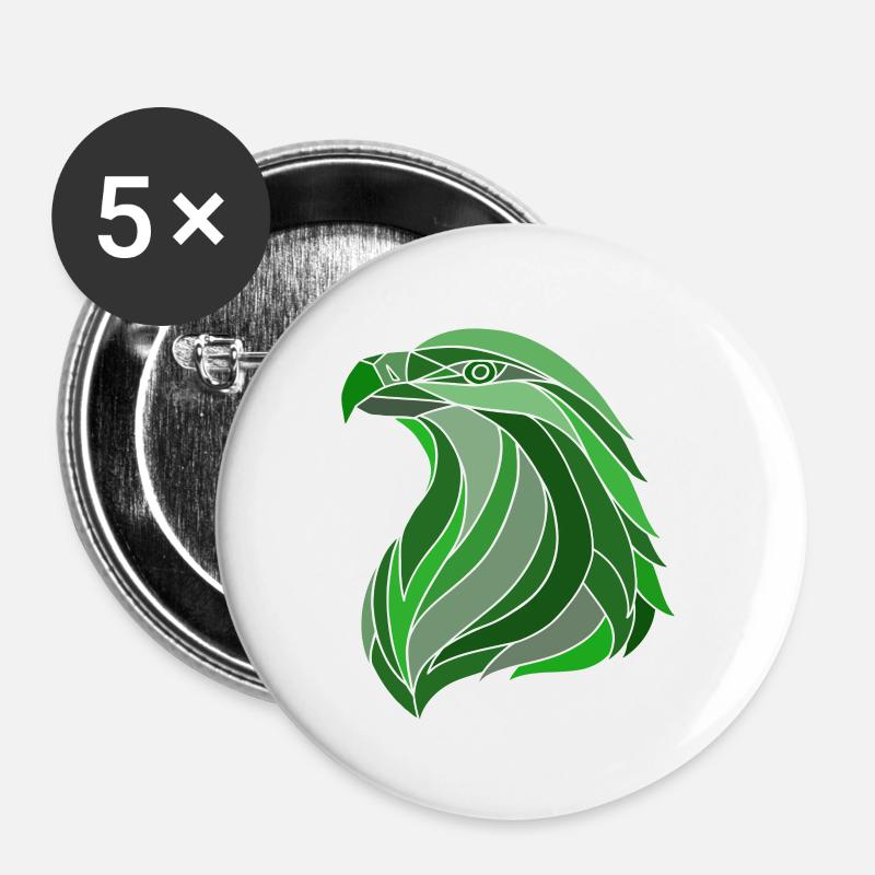 eagle green - Buttons groß 56 mm (5er Pack) - Weiß