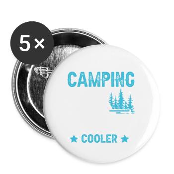 camping mom mom - Buttons large 2.2''/56 mm (5-pack) - white - Front