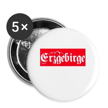 Erzgebirge Berg - Buttons groß 56 mm (5er Pack) - Weiß - Vorne