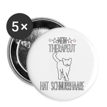 Cat Owner Outfit Misanthrope Saying Cats - Buttons large 2.2''/56 mm (5-pack) - white - Front