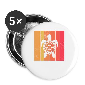 Turtle Retro Animal Sea Reptile Gift idea - Buttons groß 56 mm (5er Pack) - Weiß - Vorne