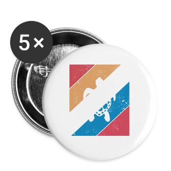 Turtle Retro Animal Sea Reptile Gift idea - Buttons groß 56 mm (5er Pack) - Weiß - Vorne