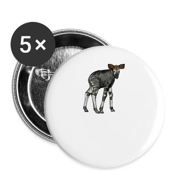 Okapi I Forest Giraffe from the Rainforest for - Buttons large 2.2''/56 mm (5-pack) - white - Front