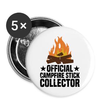Official Campfire Stick Collector 6 - Buttons groß 56 mm (5er Pack) - Weiß - Vorne