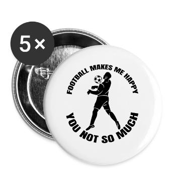 Fußball Fußballtrainer Fußballer Fußballspieler - Buttons groß 56 mm (5er Pack) - Weiß - Vorne