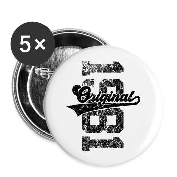 45E ANNIVERSAIRE ORIGINAL 1981 - Lot de 5 grands badges (56 mm) - blanc - Devant