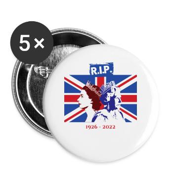 RIP - Queen Elizabeth II - The End Of An Era - Buttons large 2.2''/56 mm (5-pack) - white - Front