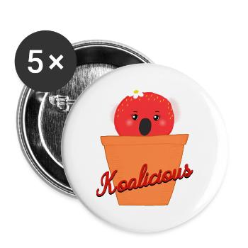 police koala fraise - Lot de 5 grands badges (56 mm) - blanc - Devant