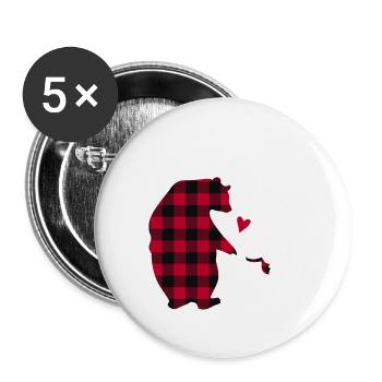 Mama Bear - Buttons large 2.2''/56 mm (5-pack) - white - Front