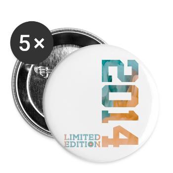 12E ANNIVERSAIRE ÉDITION LIMITÉE 2014 - Lot de 5 grands badges (56 mm) - blanc - Devant