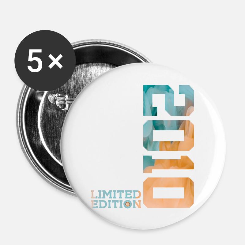 16TH BIRTHDAY LIMITED EDITION 2010 - Buttons large 2.2''/56 mm (5-pack) - white