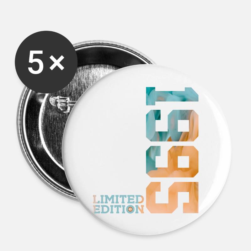 31. GEBURTSTAG LIMITED EDITION 1995 - Buttons groß 56 mm (5er Pack) - Weiß