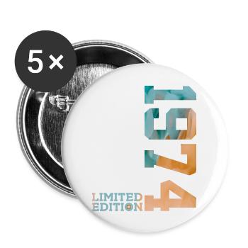 52ND BIRTHDAY LIMITED EDITION 1974 - Buttons large 2.2''/56 mm (5-pack) - white - Front