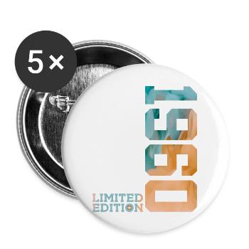 66TH BIRTHDAY LIMITED EDITION 1960 - Buttons large 2.2''/56 mm (5-pack) - white - Front