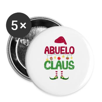 Abuelo Claus Santa Funny Matching Family - Buttons large 2.2''/56 mm (5-pack) - white - Front