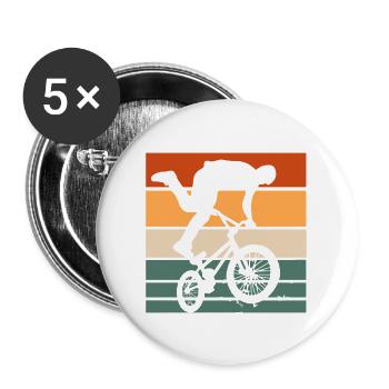 Bmx Rider Vintage Retro Hobby Sport Bicycle Shirt - Lot de 5 grands badges (56 mm) - blanc - Devant
