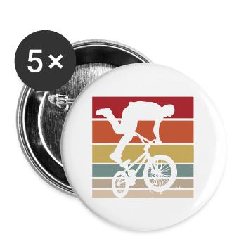 Bmx Rider Vintage Retro Hobby Sport Bicycle Shirt - Lot de 5 grands badges (56 mm) - blanc - Devant