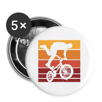 Bmx Rider Vintage Retro Hobby Sport Bicycle Shirt - Lot de 5 grands badges (56 mm) - blanc - Devant
