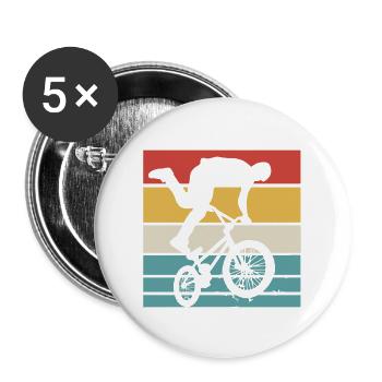 Bmx Rider Vintage Retro Hobby Sport Bicycle Shirt - Lot de 5 grands badges (56 mm) - blanc - Devant