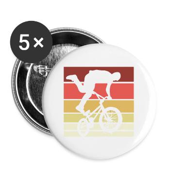 Bmx Rider Vintage Retro Hobby Sport Bicycle Shirt - Lot de 5 grands badges (56 mm) - blanc - Devant