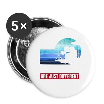 lustiger Schlagzeuger Spruch - Buttons groß 56 mm (5er Pack) - Weiß - Vorne