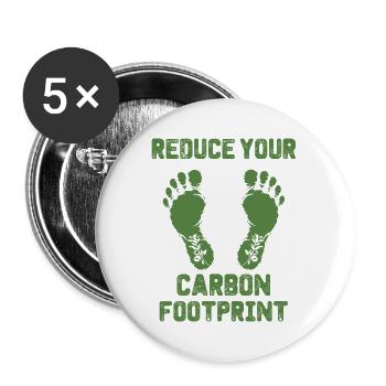 ökologischer Fußabdruck Umweltschutz Klimawandel - Buttons groß 56 mm (5er Pack) - Weiß - Vorne