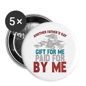 Vatertag - Buttons groß 56 mm (5er Pack) - Weiß - Vorne