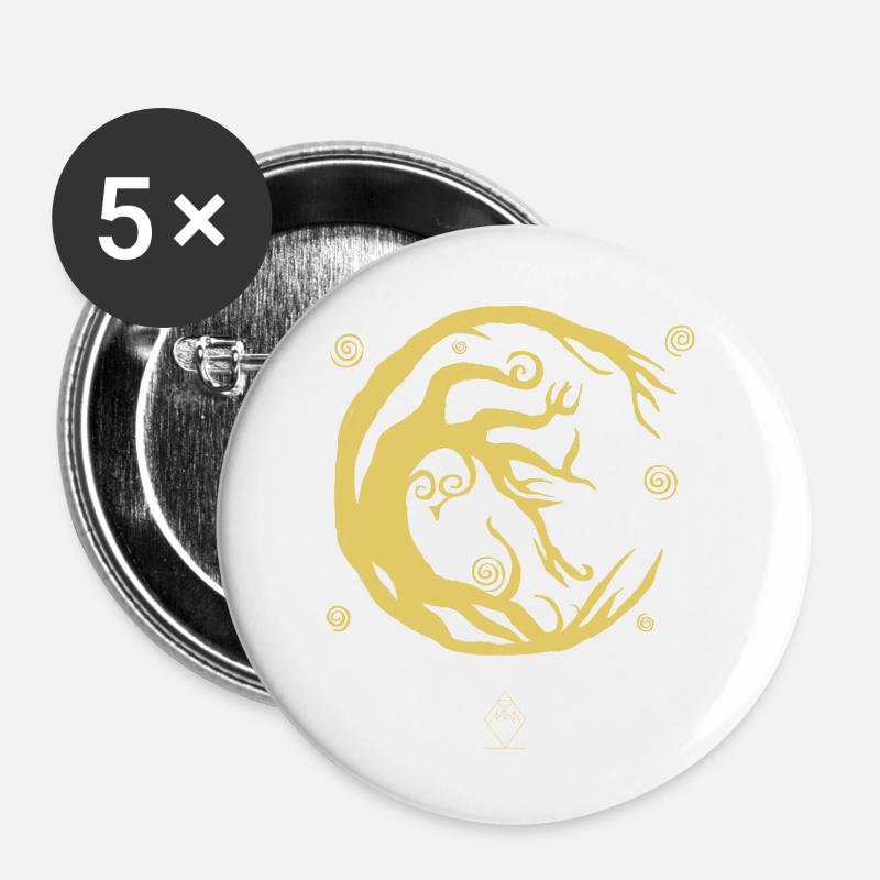 Circle Owl - Buttons large 2.2''/56 mm (5-pack) - white