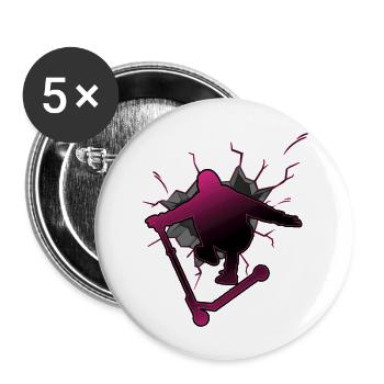scooter roller stuntscooter e-scooter - Lot de 5 grands badges (56 mm) - blanc - Devant