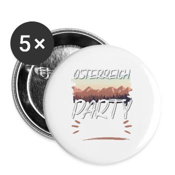 Équipe de fête de l’Autriche - Lot de 5 grands badges (56 mm) - blanc - Devant