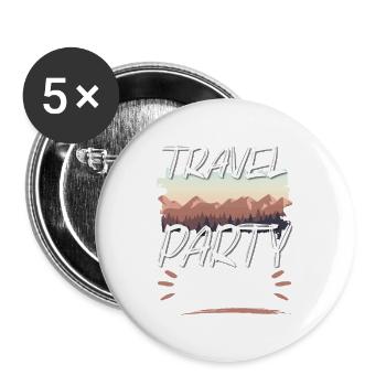 Travel Party Crew - Buttons large 2.2''/56 mm (5-pack) - white - Front