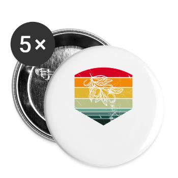 Olive food oil Retro Vegetarian Gift idea - Buttons large 2.2''/56 mm (5-pack) - white - Front