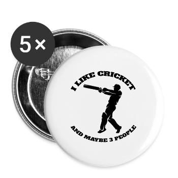 Cricket Saying Cricket Fan Team Cricket Gift - Buttons large 2.2''/56 mm (5-pack) - white - Front
