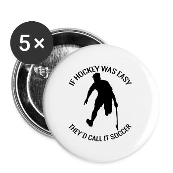 Field Hockey Floorball Hockey Gift Hockey Player - Buttons large 2.2''/56 mm (5-pack) - white - Front