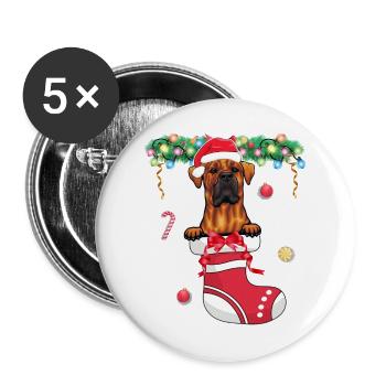 Tosa Inu Dog Lover Christmas - Dog Christmas Stock - Buttons large 2.2''/56 mm (5-pack) - white - Front