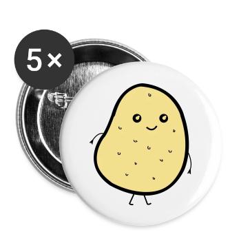 cute potatoe - Buttons groß 56 mm (5er Pack) - Weiß - Vorne
