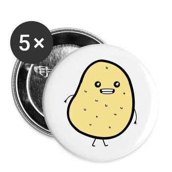 Funny Potatoe - Buttons groß 56 mm (5er Pack) - Weiß - Vorne