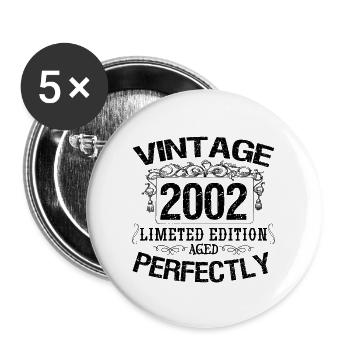 2002 Vintage | Limited edition 2002 aged perfectly - Lot de 5 grands badges (56 mm) - blanc - Devant