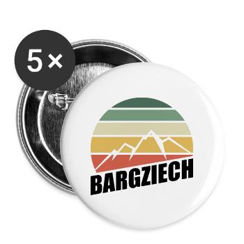 Erzgebirge Bergziege Wandern Sachsen - Buttons groß 56 mm (5er Pack) - Weiß - Vorne