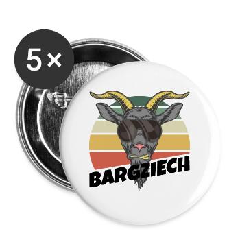 Bergziege Erzgebirge Sachsen Wandern - Buttons groß 56 mm (5er Pack) - Weiß - Vorne