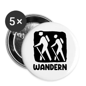 Wandern - Buttons groß 56 mm (5er Pack) - Weiß - Vorne