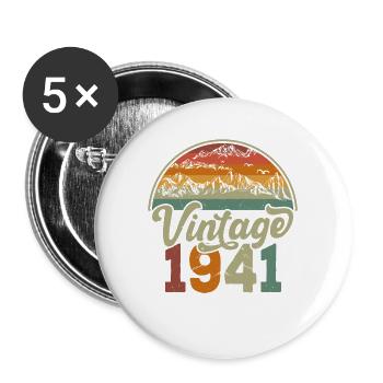 Jahrgang 1941 - Buttons groß 56 mm (5er Pack) - Weiß - Vorne