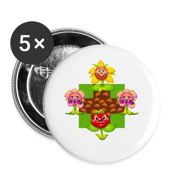 Hobby gardener - Buttons large 2.2''/56 mm (5-pack) - white - Front