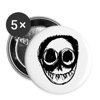Halloween Creepy Sketch Visage Horreur Vecteur - Lot de 5 grands badges (56 mm) - blanc - Devant