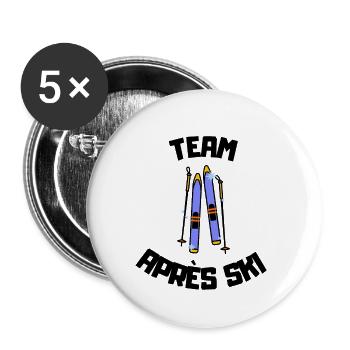Équipe de ski Apres - Lot de 5 grands badges (56 mm) - blanc - Devant