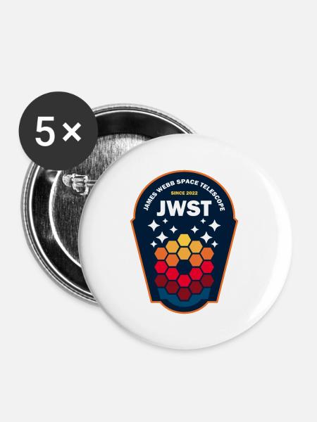 JWST Retro Design - Buttons groß 56 mm (5er Pack) - Weiß
