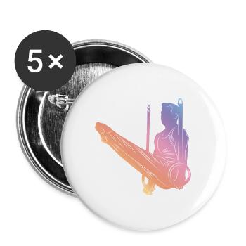 Gymnastics Silhouette - Buttons groß 56 mm (5er Pack) - Weiß - Vorne