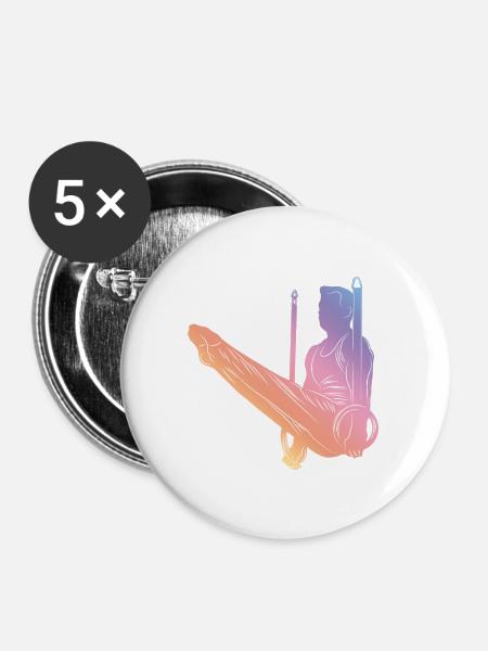Gymnastics Silhouette - Buttons groß 56 mm (5er Pack) - Weiß