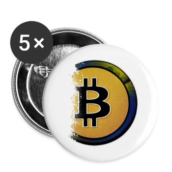 Bitcoin Crypto Currency New Virtual Life 2 - Buttons large 2.2''/56 mm (5-pack) - white - Front